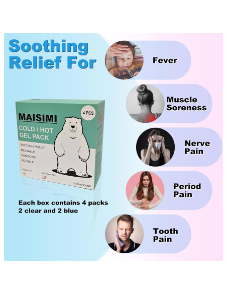 Paquete de Hielo de Gel Suave MAISIMI 4 Pcs 12.5 cm