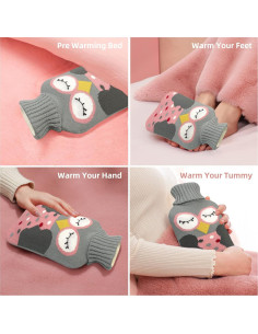 Botella de Agua Caliente 2L DEFUNX con Funda Pingüino 2