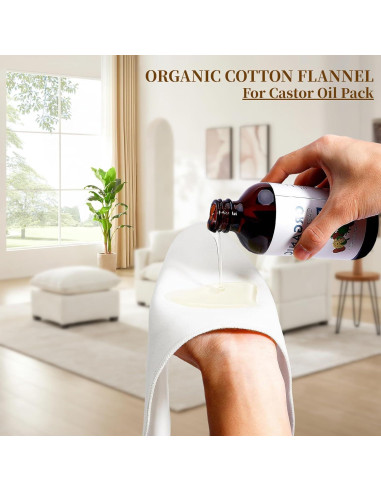 4 Piezas de Franela de Algodón Orgánico para Aceite de Ricino
