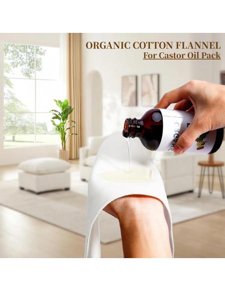 4 Piezas de Franela de Algodón Orgánico para Aceite de Ricino