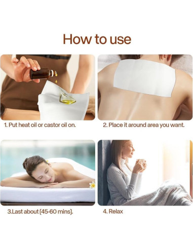 4 Piezas de Franela de Algodón Orgánico para Aceite de Ricino