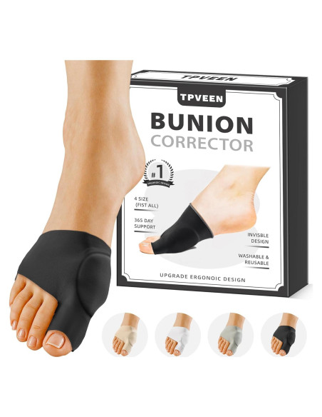 Manga Correctora de Juanetes TPVEEN Negro Medio Hombres 5-7