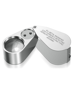 Lupa de Joyero Leffis 40X con Luz LED y UV Plegable