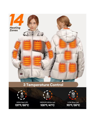 Chaqueta Calentada GOZTI Qt-06 para Mujeres con Batería 7.4V