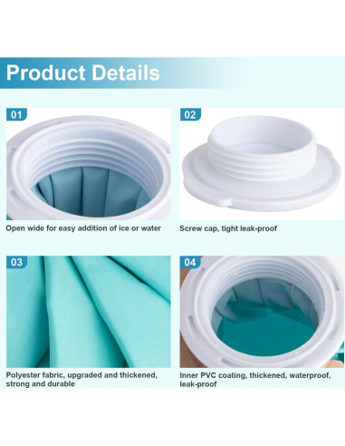 Bolsas de Hielo Reutilizables ASEKACK - 3 Tamaños con Correa