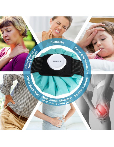 Bolsas de Hielo Reutilizables ASEKACK - 3 Tamaños con Correa