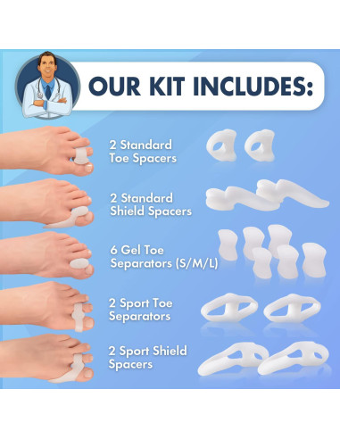 Kit Corrector de Juanetes Dr. Frederick 14 Piezas Alivio Rápido