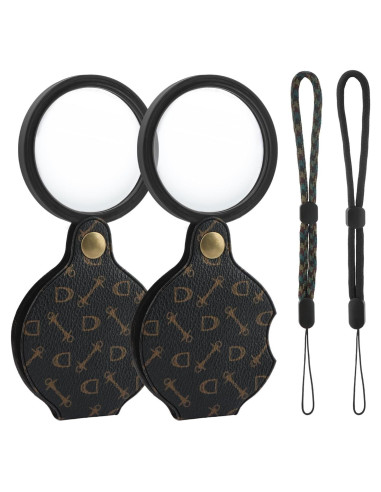 Lupa de Bolsillo 15X QKDS Plegable con Funda Protectora