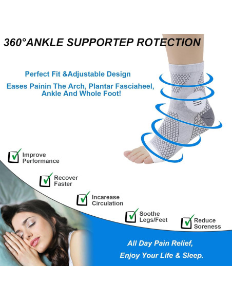 3 Pares de Calcetines de Compresión KOLEVAPE para Neuropatía