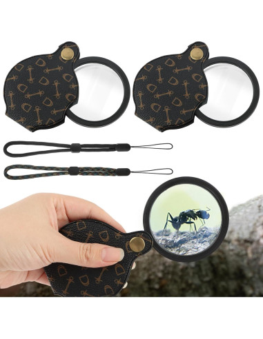 Lupa de Bolsillo 15X QKDS Plegable con Funda Protectora