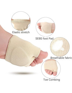 Almohadillas Metatarsales de Gel Beige Grande 7-10 2