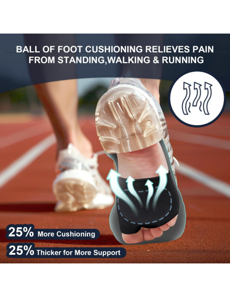 Almohadillas Metatarsales HEMEXS Gel Alivio Dolor Negro L