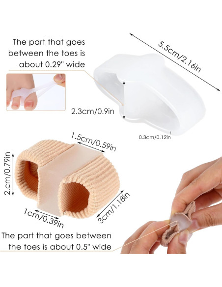 Separadores de Dedos de Gel Ptwola 4 Piezas Correctores Juanetes