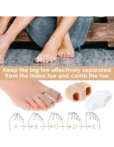 Separadores de Dedos de Gel Ptwola 4 Piezas Correctores Juanetes