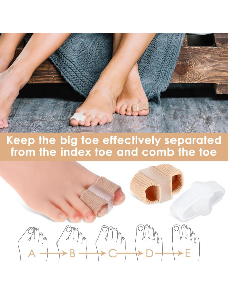 Separadores de Dedos de Gel Ptwola 4 Piezas Correctores Juanetes