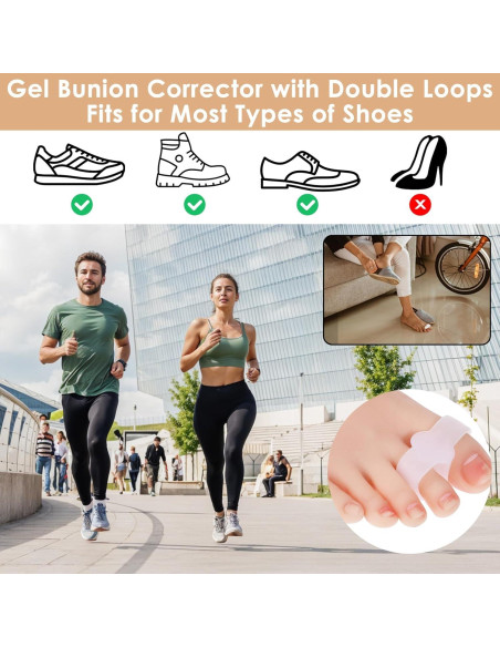 Separadores de Dedos de Gel Ptwola 4 Piezas Correctores Juanetes