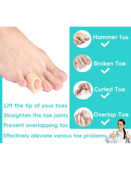 Corrector de Dedo en Garra Byehambuni, 6 Piezas Pequeñas Beige