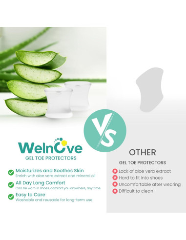 Separadores de Dedos de Gel Welnove - 8 Espaciadores Grande