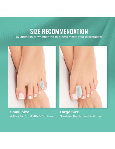 Separadores de Dedos de Gel Welnove - 8 Espaciadores Grande