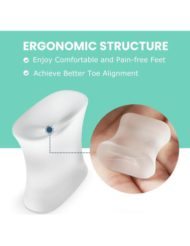 Separadores de Dedos de Gel Welnove - 8 Espaciadores Grande