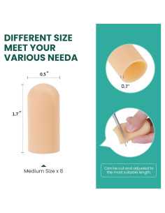 Welnove Protectores de Dedos de Silicona Mediano Beige 2
