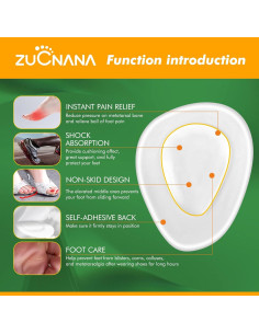 Almohadillas Metatarsales ZUCNANA Gel Suave 4 Pares 2