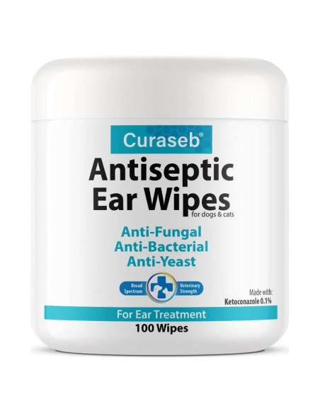 Toallitas para Oídos Curaseb 100 Unidades Gatos y Perros