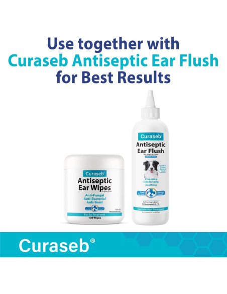 Toallitas para Oídos Curaseb 100 Unidades Gatos y Perros