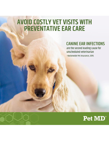 Toallitas Limpiadoras para Oídos de Perro Pet MD - 100 Unidades