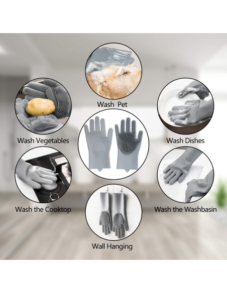 Guantes de Aseo para Mascotas Wenzhou - Silicona 1 Paquete