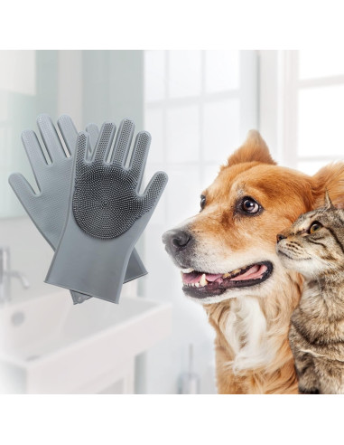 Guantes de Aseo para Mascotas Wenzhou - Silicona 1 Paquete