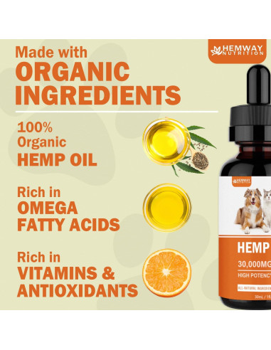 Aceite de Cáñamo Orgánico HEMWAY para Perros y Gatos 168g