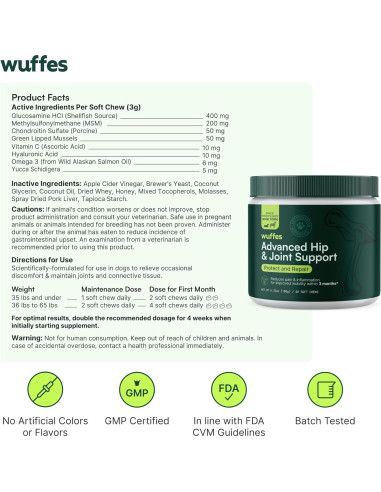 Suplemento Articular Wuffes para Perros Pequeños 60 Masticables