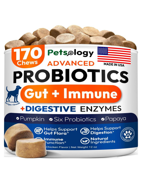 Probioticos para Perros Petsology 170 Masticables Pollo