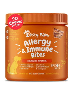 Zesty Paws Alivio Alergias Perros 90 Masticables Mantequilla