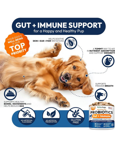 Probioticos para Perros Petsology 170 Masticables Pollo