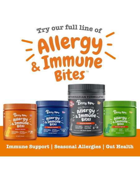 Zesty Paws Alivio Alergias Perros 90 Masticables Mantequilla