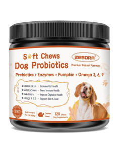 Probioticos para Perros ZEBORA 120 Golosinas Salud Digestiva