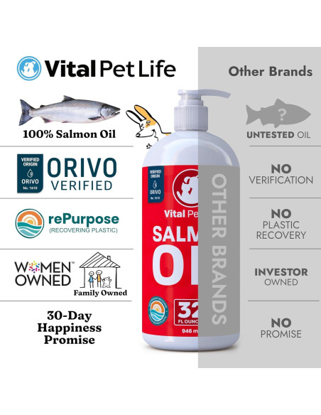 Aceite de Salmón Vital Pet Life 32 oz - Omega 3 para Mascotas