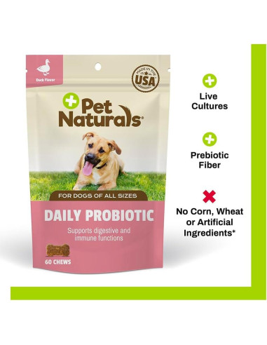 Probiotico Diario para Perros Pet Naturals 60 Masticables