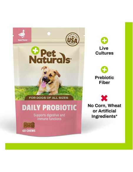 Probiotico Diario para Perros Pet Naturals 60 Masticables