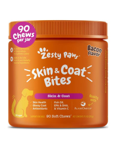 Zesty Paws Aceite de Pescado Omega 3 para Perros 90 Masticables