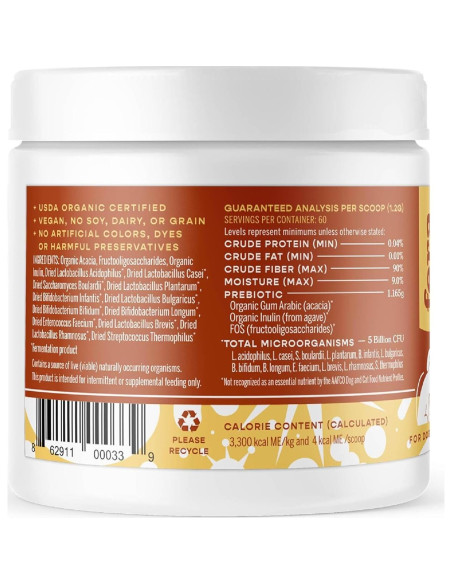 Suplemento Probiotico Fera Pet Organics 60 Cucharadas