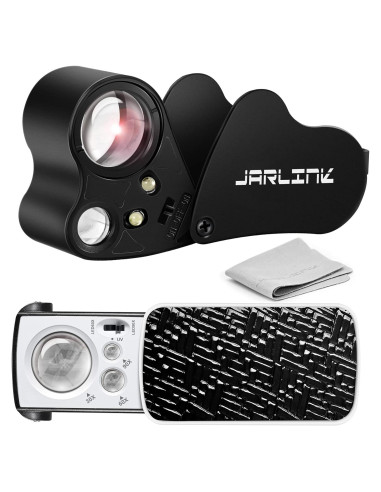 Lupa de Joyero JARLINK 2 Pack con Luz LED y UV 30X 60X 90X