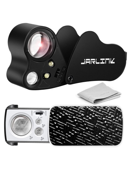 Lupa de Joyero JARLINK 2 Pack con Luz LED y UV 30X 60X 90X