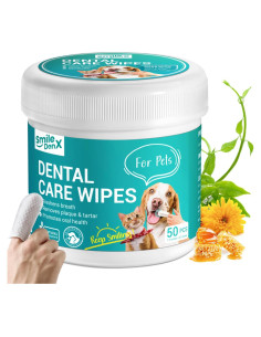 Toallitas Dentales para Perros SmileDenX 50 PCS Sin Fragancia