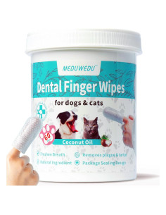 Toallitas Dentales para Mascotas MEDUWEDU 60 Piezas Coco