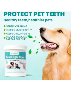 Toallitas Dentales para Mascotas MEDUWEDU 60 Piezas Coco 2