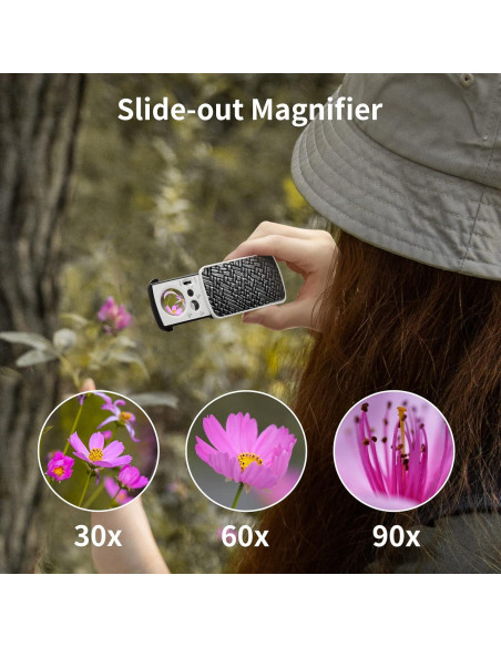 Lupa de Joyero JARLINK 2 Pack con Luz LED y UV 30X 60X 90X