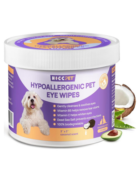 Toallitas para Ojos HICC PET 100pcs - Limpieza Mascotas